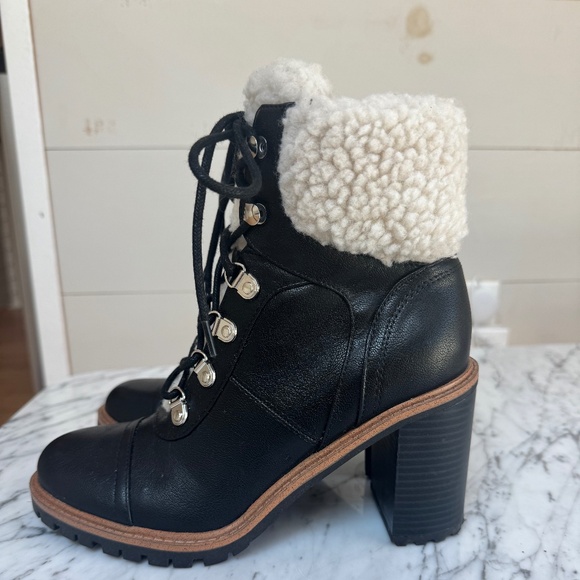 Nine West Penni Fur Booties Size 7.5 - Picture 1 of 7
